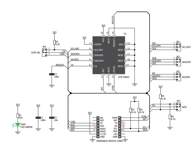Schematic - Mikroe MIKROE-3410 6DOF IMU 4 Click